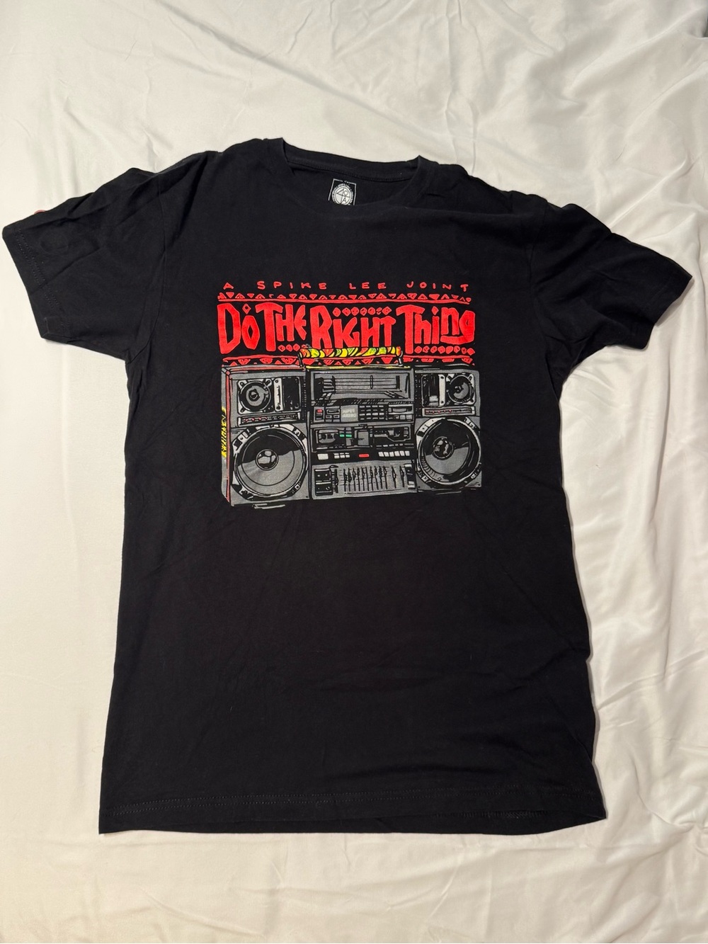 Spike Lee Do The Right Thing Graphic Tee – Black, Red & Gray Print, Unisex Small